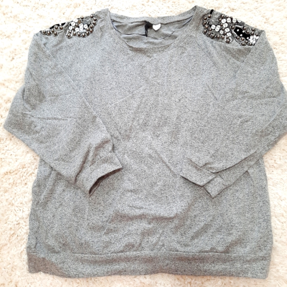 GREY SIZE 10 SWEATSHIRT/BLOUSE LONG SLEEVE